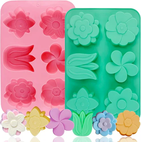 Moldes de silicona de flores para tulipán, margaritas, 2 piezas, forma de tulipán, molde de vela con forma de margarita, resina floral, cera de