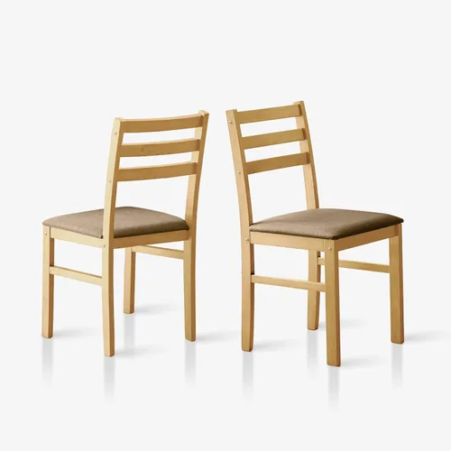 Miniatura 11 de Livinia Seattle Juego de 2 sillas de cocina moderna de estilo granja para comedor, sillas con respaldo en escalera de madera y asiento acolchado