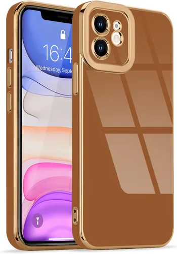 Miniatura 49 de Lafunda Diseñada para iPhone 13 Pro, fundas lujosas con chapado lindo para mujeres y niñas, elegante borde dorado, a prueba de golpes, TPU con funda