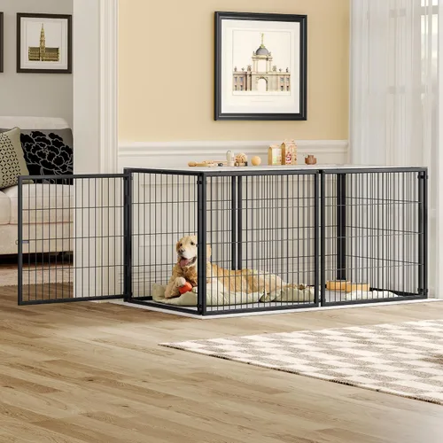 Miniatura 2 de Rophefx Jaula grande para perros, jaulas de metal de 63.7 pulgadas, perreras para perros grandes y medianos, jaula extra grande para interiores