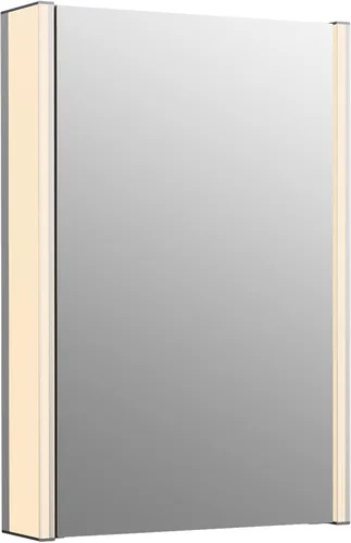 Kohler K-81144-SLE-DA1 Maxstow Botiquín con luz LED, puerta de espejo y estantes escalonados, marco rectangular, 17" x 24"