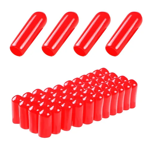 Miniatura 24 de Cubierta de tapa de extremo redondo de goma 0.08 pulgadas (0.079 in), protectores de rosca de tornillo de PVC flexible de tubería de tubería