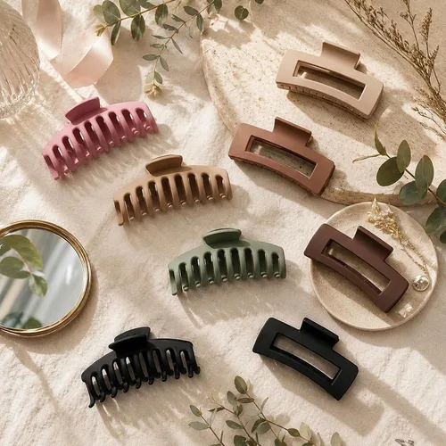 Miniatura 8 de TOCESS Paquete de 8 pinzas grandes para el cabello para mujer, pinzas grandes para cabello fino y grueso, rizado, agarre fuerte de los años 90, 4.33