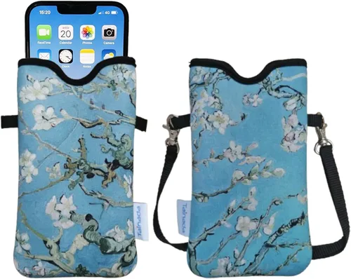 Miniatura 20 de Tainada Funda Estuche Bolsa de Neopreno para Teléfono para Hombres y Mujeres con Correa Cruzada/Cordón para el Cuello para iPhone 17/16/15 Pro Max