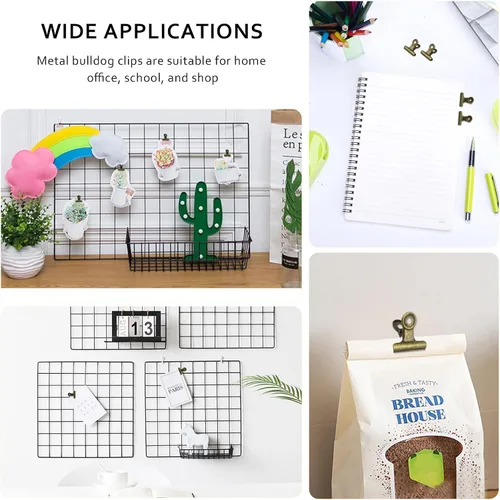 Miniatura 6 de 20 clips metálicos para carpeta de bulldog, abrazaderas de papel con bisagras de 1.2 pulgadas para bolsas de alimentos, fotos, manualidades de arte