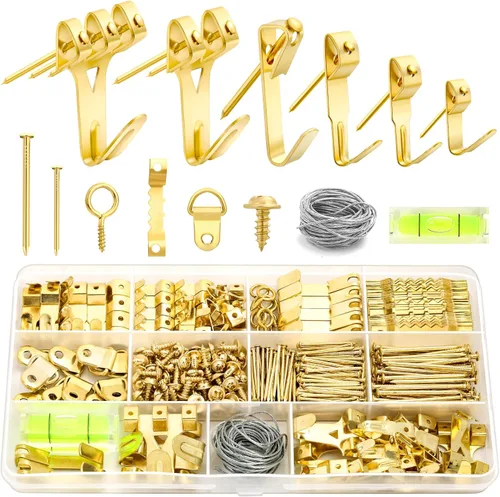 MAPVOLUT Kit de 372 piezas para colgar fotos, decoraciones de Navidad para interiores y exteriores, kit de herrajes para colgar marcos de fotos,