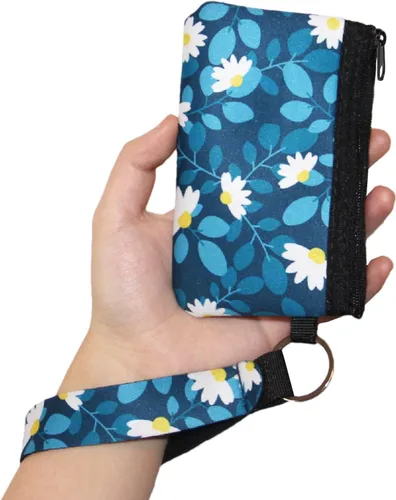 Miniatura 6 de CalorMixs Estuche de identificación para mujer, con cremallera, tarjetero, bolsillo, llavero, monedero, estampado de vaca, girasoles, Flor
