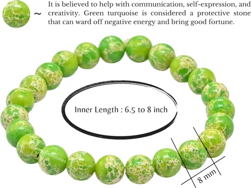 Miniatura 827 de Amazing Gemstone Pulsera de cristal para mujeres y hombres, pulsera de cristal curativo de protección, pulsera elástica con cuentas de piedras