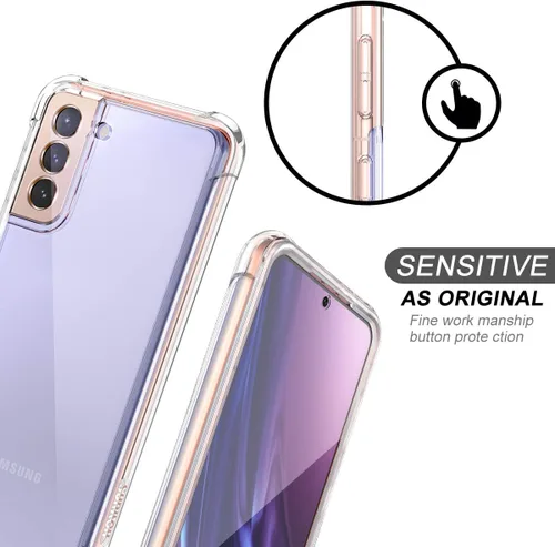 Miniatura 3 de SURITCH Funda transparente para Samsung Galaxy S21+ Plus de 6.7 pulgadas, [protector de pantalla integrado] carcasa rígida protectora de cuerpo