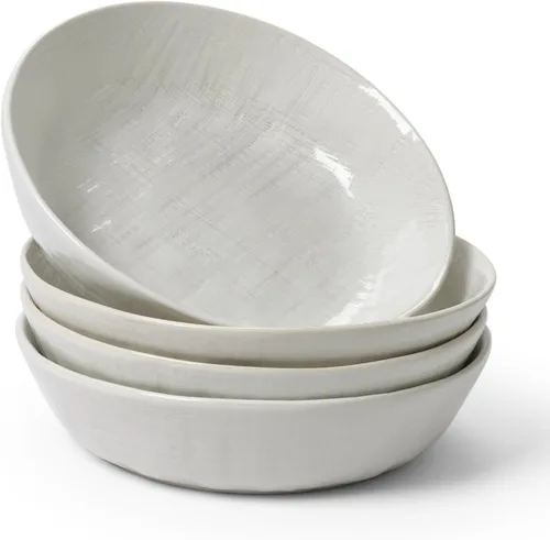Miniatura 14 de famiware Tempus - Juego de 4 cuencos para pasta de 8.6'', cuencos de 40 oz para cocina, cuencos hondos de gres para servir, aptos para lavavajillas