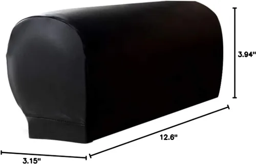 Miniatura 8 de Sander Juego de 2 fundas para reposabrazos de sofá, funda elástica para sillón, de piel sintética, antideslizante, protector de muebles para sofá