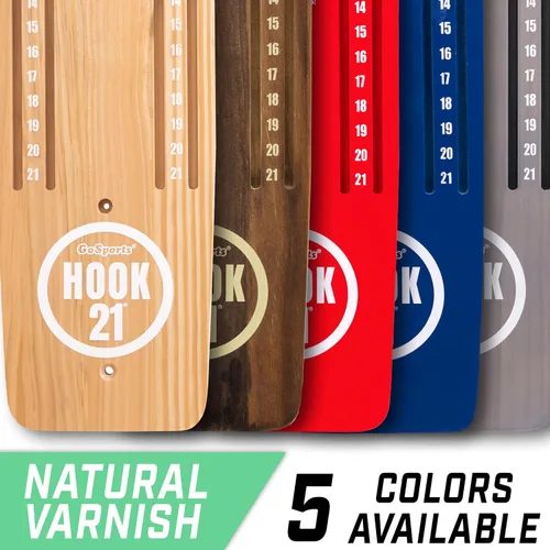 Miniatura 6 de GoSports Hook 21 Juego de columpio de anillo montado en la pared con brazo plegable - Juega en interiores o exteriores barniz natural