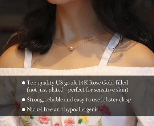 Miniatura 3 de Collar de hija relleno de oro de mamá o papá, collar clásico de perlas blancas con mensaje significativo, listo para regalar