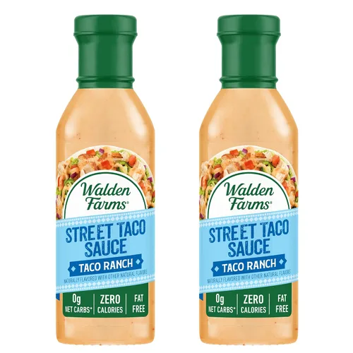 Miniatura 17 de Walden Farms Street Taco Sauce Lime Cream - Sin calorías, sin gluten, baja en carbohidratos, apta para dieta cetogénica, sin azúcar, sabor a crema