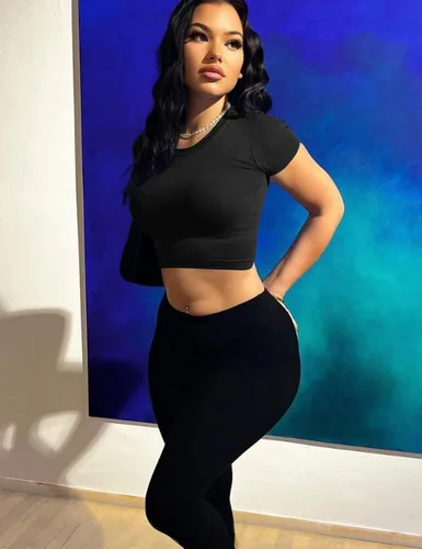 Miniatura 4 de Kaximil Camisetas básicas ajustadas para mujer, manga corta, cuello redondo, sexy, para adolescentes y niñas