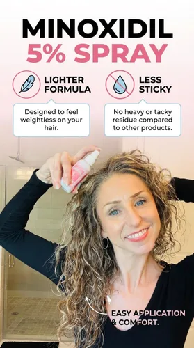 Miniatura 7 de Innerbloom Spray de minoxidil al 5% para mujeres con biotina, colágeno, cártamo y más (paquete de 1) Minoxidil para cabello de mujer