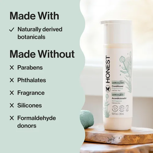 Miniatura 4 de The Honest Company Acondicionador de lavanda calmante de ensueño con productos botánicos naturales, lavanda, 10 onzas fluidas, 816645023973, Libre