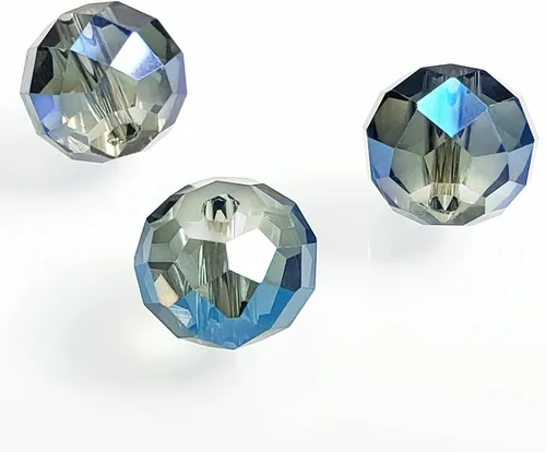 Miniatura 53 de Cuentas de vidrio Rondelle de 0.079 in para hacer joyas, cuentas espaciadoras de Briolette Crytal facetadas para pulseras, collares, aretes