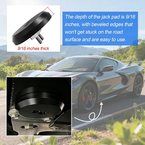 Miniatura 4 de Jack Pucks Billet - Almohadilla de aluminio para elevación de piso, compatible con Corvette C5 C6 C7 C8/944 964 993 996 996 997 911 Boxster Cayman