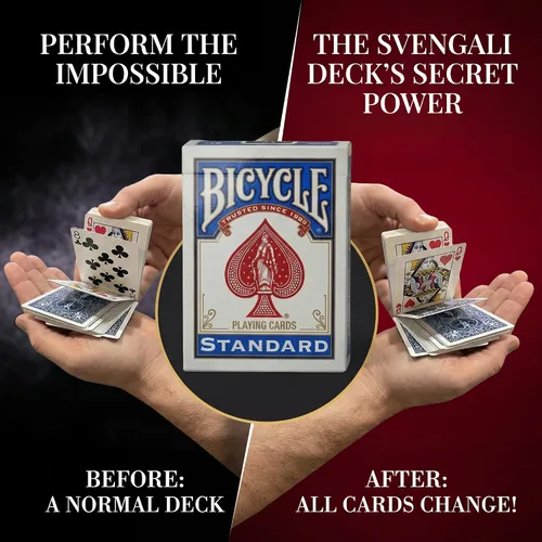 Miniatura 7 de Ted's Sterling Magic Precision Blue Rider Back Bicicleta Svengali Deck con instrucciones para más de 100 trucos (2 de clubes)