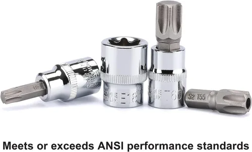 Miniatura 7 de CASOMAN 34 piezas de 3/8 pulgadas Torx Bit Socket y E-Torx (estrella) Juego de zócalos de acero CR-V y S2, E4-E20, T10-T60, a prueba