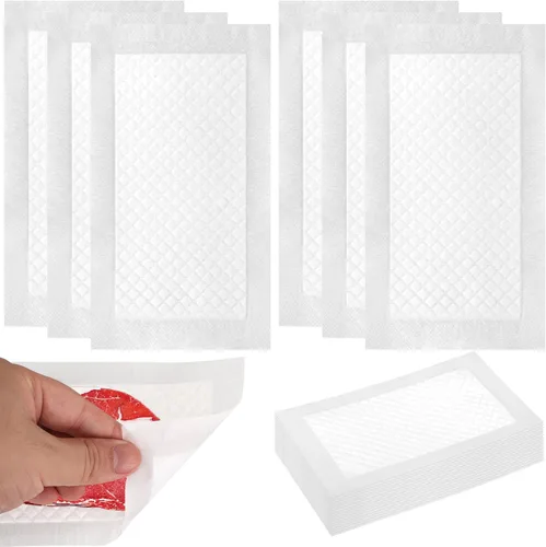 250 almohadillas absorbentes de carne de 4 x 7 pulgadas, almohadillas de remojo de carne blancas para bolsas selladoras al vacío, almohadillas