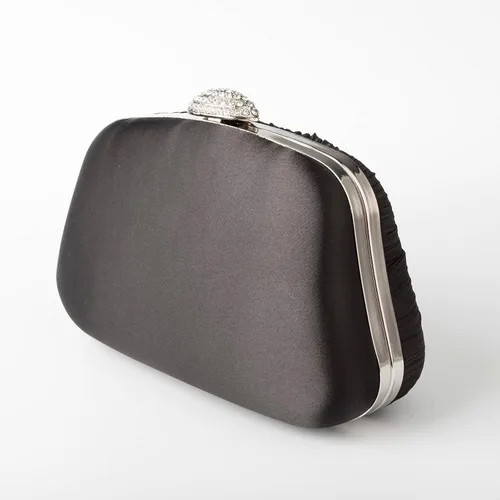 Miniatura 5 de Simcat Bolso de mano para mujer, bolso de satén plisado para mujer, bolso de mano con lazo plisado con cadena para graduación, boda, fiesta de noche
