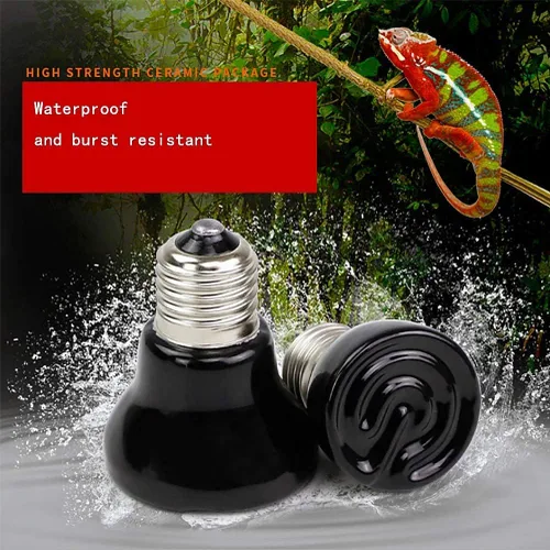 Miniatura 6 de 4 paquetes de 50 W negro lámpara de calor de cerámica mini reptil lámpara de calor bombillas E26/E27 110V infrarrojo emisor de calor de reptil