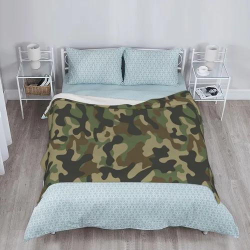 Miniatura 8 de Manta de forro polar de camuflaje militar, ultra suave, acogedora, manta de franela decorativa de camuflaje militar para el hogar, cama, sofá