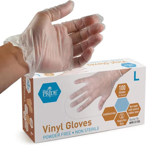 Miniatura 9 de MedPride - Guantes de vinilo para uso general, sin polvo, pequeños, 100 unidades (paquete de 1)