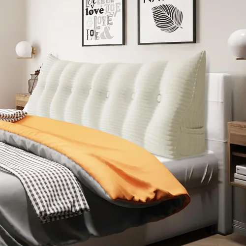 Miniatura 29 de Almohada de cuña gruesa de 14 libras tamaño King para cabecero, posicionador de cuerpo, almohada de lectura triangular para sentarse en la cama