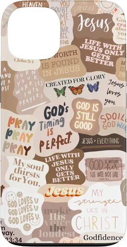 Miniatura 7 de Funda estética para iPhone 17 con frases positivas con versículos bíblicos cristianos