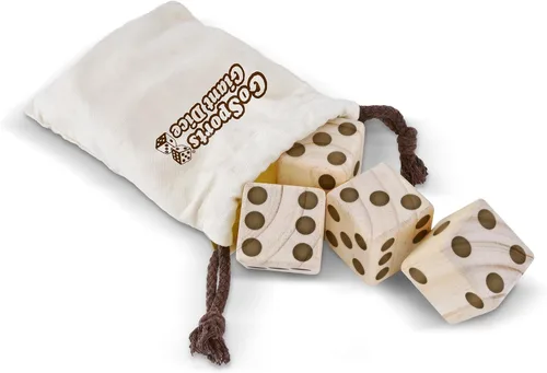 Miniatura 4 de GoSports Juego de dados gigantes de madera con marcador Rollzee y Farkle, incluye 6 dados, marcador de borrado en seco y bolsa de lona, elige dados
