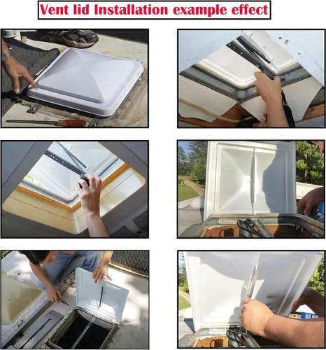 Miniatura 4 de Tapa de ventilación universal de 14 pulgadas, para caravana, remolque, cubierta de ventilación de techo de autocaravana, repuesto de la tapa