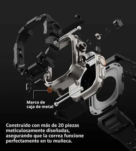 Miniatura 5 de ULTIMAL - Funda resistente con correa para Apple Watch 49mm, compatible con Apple Watch Ultra 3/2/1, cubierta protectora a prueba de golpes de grado