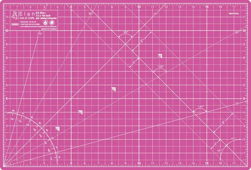 Alfombrilla de Corte Elan A3 Rosa y Púrpura, Alfombrilla de Corte Autorreparable 30,5 x 46 cm, Tabla de Corte de Manualidades Rosa de 5 Capas, Tabla