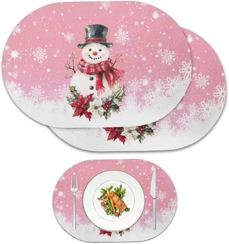 Miniatura 25 de Ghost Placemats Set of 2 Wipeable Faux Leather 12X18 Inch Waterproof Non-Slip Mats Spooky Table Decor Heat Resistant for Scary Dinner Party Fantasma