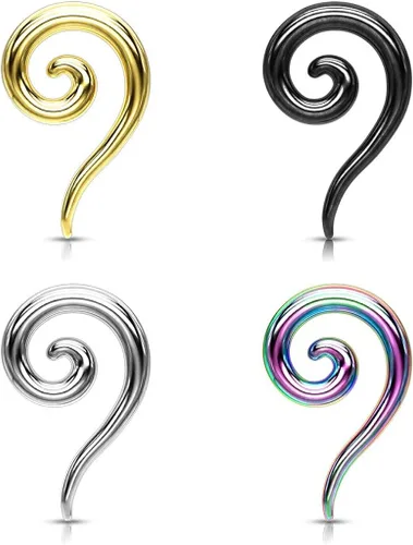 Miniatura 3 de Covet Jewelry 316L - Cónico espiral de acero quirúrgico