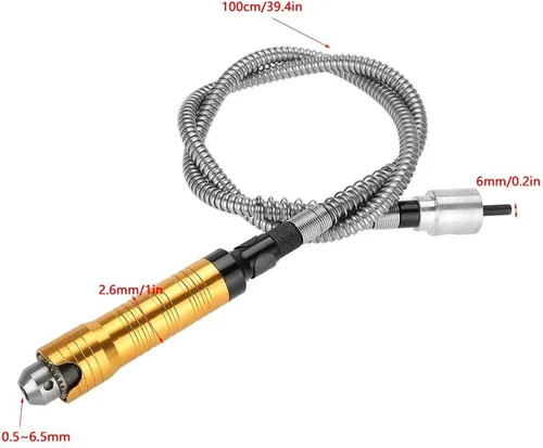 Miniatura 3 de Eje flexible, cable de eje flexible de 0.236 in, taladro eléctrico, herramienta de amoladora rotativa de 0.020-0.236 in para pulido, grabado