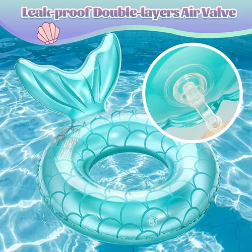 Miniatura 5 de MoKo Anillo de natación inflable, lindo flotador de piscina, decoración de tubo, tubos de natación, piscina al aire libre, playa, flotadores de Azul