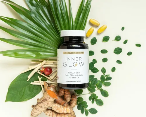 Miniatura 3 de Inner Glow Vitaminas Avanzadas para el Cabello, la Piel y las Uñas – Suplemento Capilar Desarrollado por Médicos con Biotina, Péptidos de Colágeno