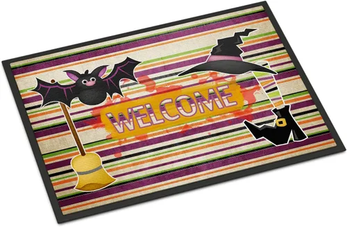 Miniatura 11 de Caroline's Treasures SB3008MAT - Felpudo de Halloween con texto en inglés "Welcome to Spooksville", 18 x 27 pulgadas, para interiores y exteriores