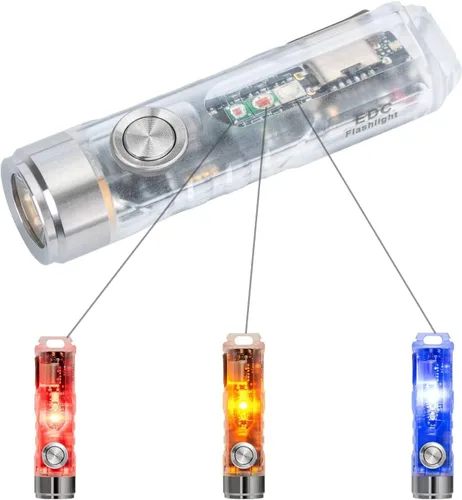 Miniatura 8 de RovyVon 4ª linterna Aurora A8 USB-C EDC, 90 CRI 5000K, luz de llavero recargable máxima de 420 lúmenes, encendido momentáneo, modo de bloqueo