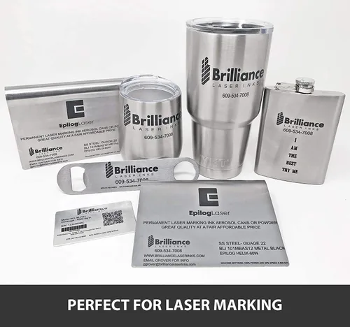 Miniatura 7 de Brilliance Laser Inks Polvo de marcado de metal negro de 1.76 oz con cepillo de espuma Accesorios de grabado láser de alto contraste permanente