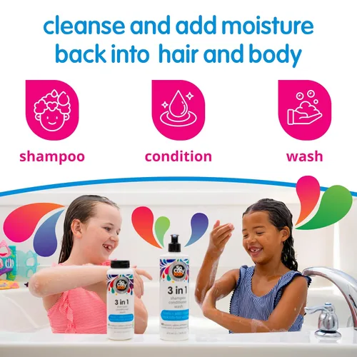 Miniatura 2 de SoCozy - Champú 3 en 1 para niños + acondicionador + gel de baño (16 onzas líquidas) limpiador suave e hidratante para cabello y cuerpo