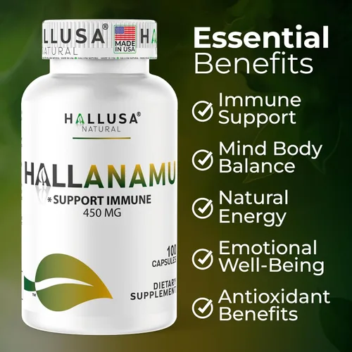 Miniatura 8 de Hallusa Natural Raíz de Anamu 450 mg - Petiveria Allicea - Anamu Cápsulas Orgánicas - Sistema Inmunológico y Energía - 100 Cápsulas