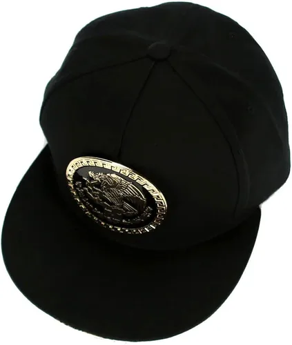 Miniatura 7 de Gorra de béisbol de México mexicano con logotipo federal dorado metálico Snapback Flat Bill