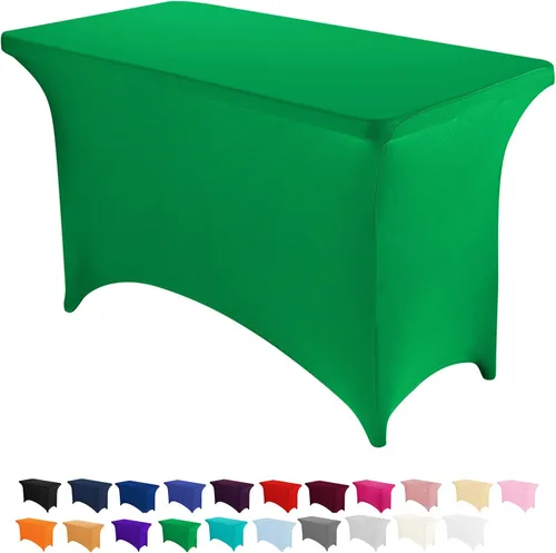 Miniatura 41 de Peomeise - Funda de mesa de elastano de 4 pies, mantel rectangular elástico de elastano (verde manzana, 4 pies)