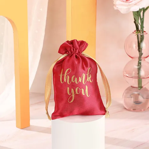 Miniatura 4 de Sieral 50 Piezas Bolsas de Regalo de Satén de Agradecimiento con Cordón Bolsas de Joyería Dulces para Mujeres Navidad Boda Baby Shower Cumpleaños
