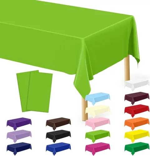 Miniatura 49 de Suministros de regreso a clases, 2 manteles de 108 x 54 pulgadas, manteles desechables coloridos para el primer día de escuela, rectangular